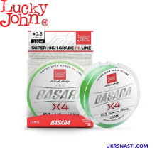 Шнур плетёный Lucky John Basara Light Green Х4 PE размотка 125м светло-зелёный